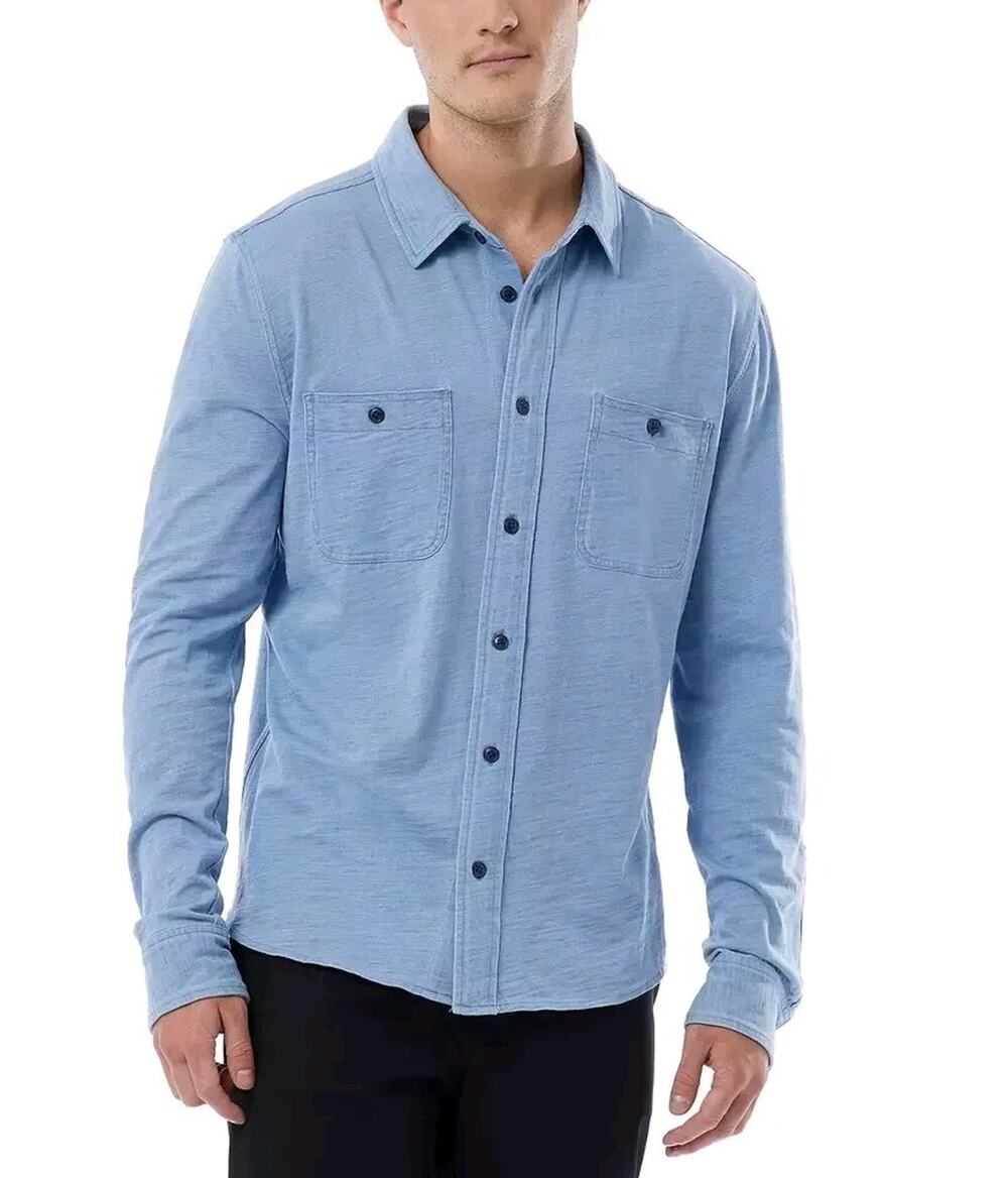 32 Degrees Cool Men's Long Sleeve Button-Up Shirt Blue Size Medium New With Tag!